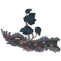 tree with road of flower