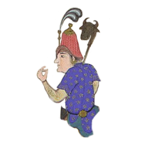 Soldier Half Body Talking Holding Mace