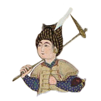 Young Boy Half Body Holding Axe