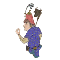 Soldier Half Body Talking Holding Mace