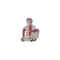 man with striped dress
