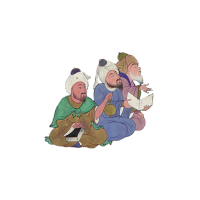 three men discussing