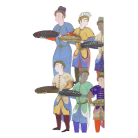 men bringing gifts
