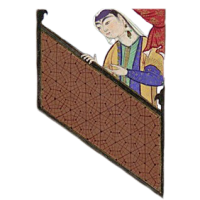 Woman looking through a window