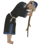 Man poking something with a stick
