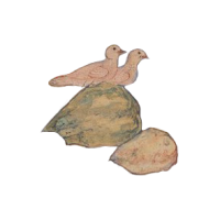 collared doves sitting on stone