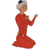 A Seated Man Saying Prayers Hands up