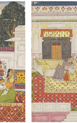 TWO ALBUM LEAVES WITH ILLUSTRATIONS FROM A NAYIKA-BHEDA SERIES