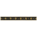 Black tile with golden flower motif