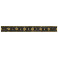 Black tile with golden flower motif