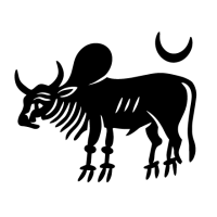 Sasanian sindh Cow symbol with crescent