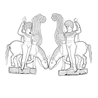 youths and winged horses