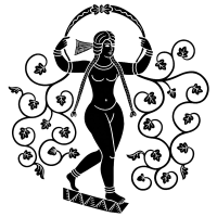 sassanian  dancer women with leaves