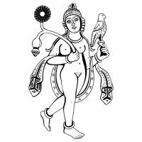 Dancing Female Figures with Lotus and bird