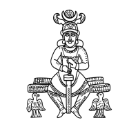Enthroned Sasanian King