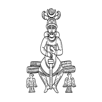 Enthroned Sasanian King