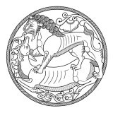 sasanian plate, lion devouring a deer