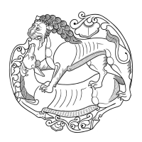 sasanian plate, lion devouring a deer