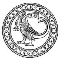 sasanian pheasant in a circular frame